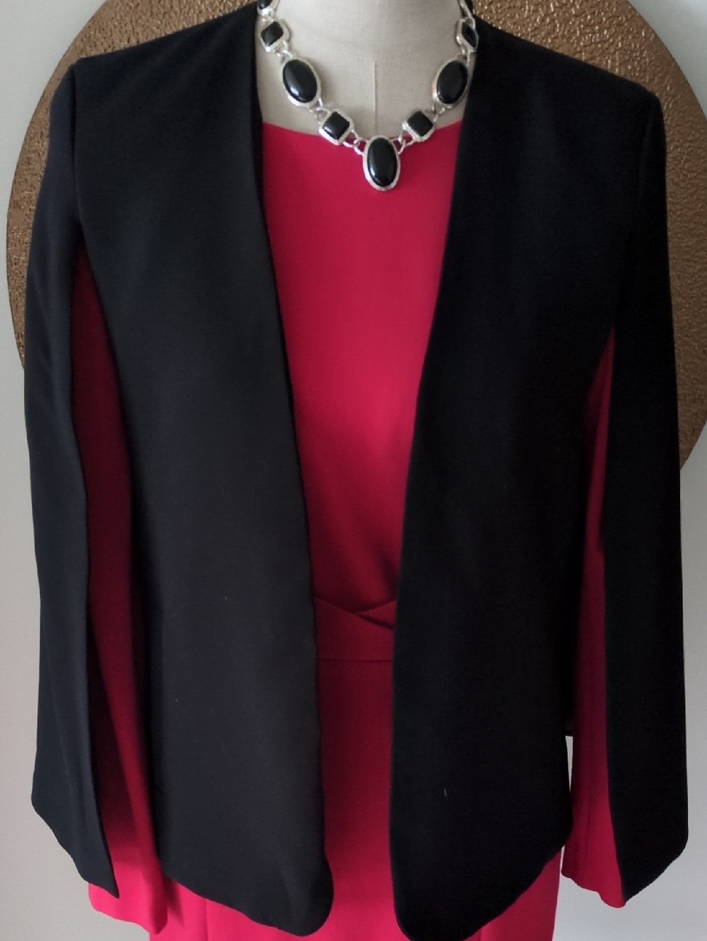 Zara Women's Black Open-Front Cape Blazer (Please Read Description) - Picture 2 of 12